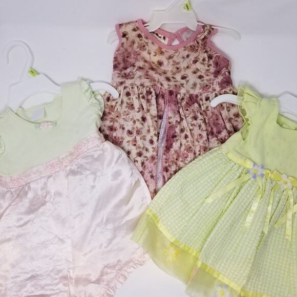 Janie & Jack Romper & 2 Dresses Sleeveless Comfortable Dress Size 3-6 Months - Picture 2 of 13